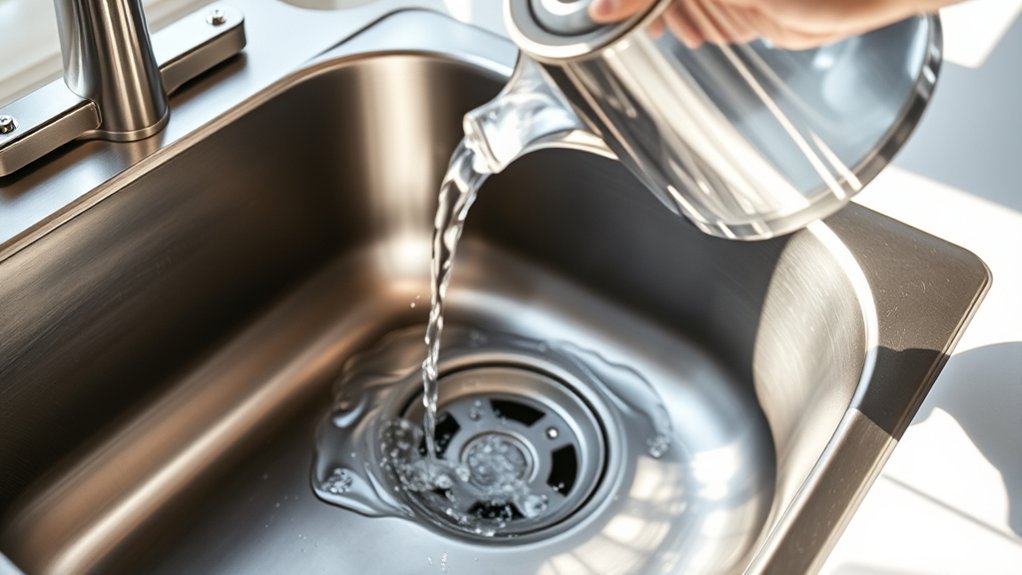 boiling water clears drain