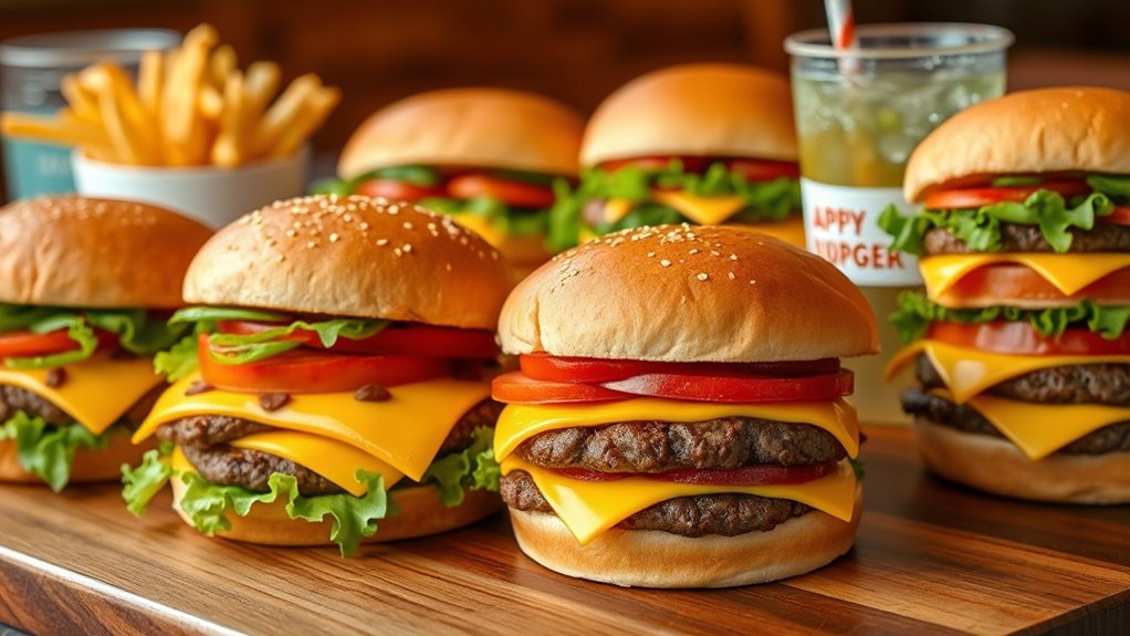 burger options and prices