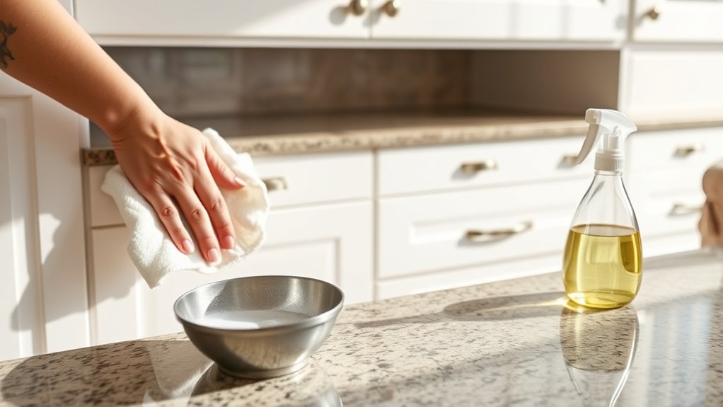 clean grease with gentle scrubbing
