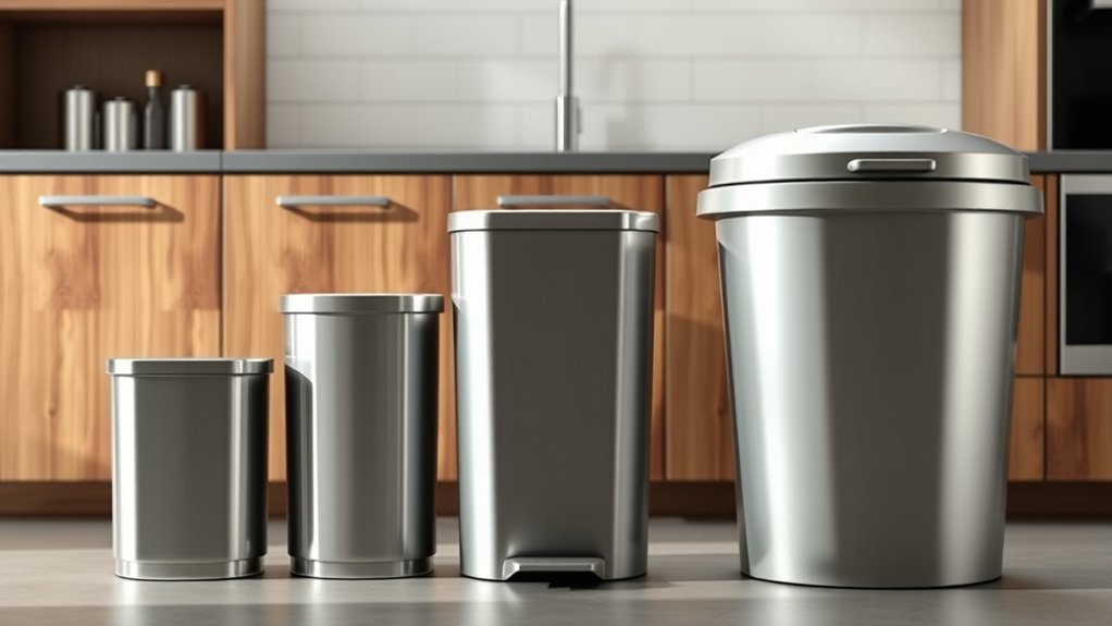 common trash can sizes
