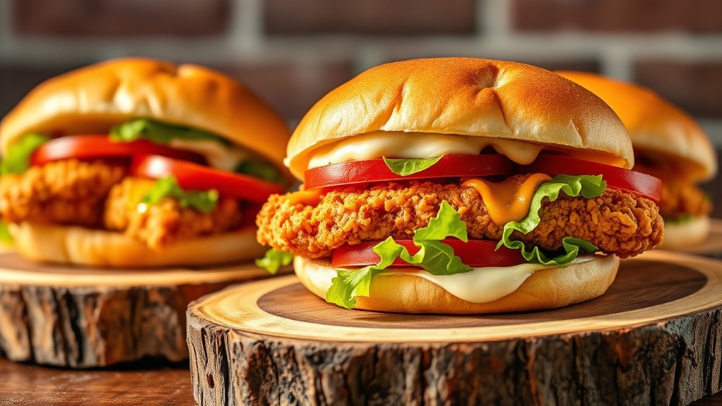 flavorful crispy chicken sandwiches