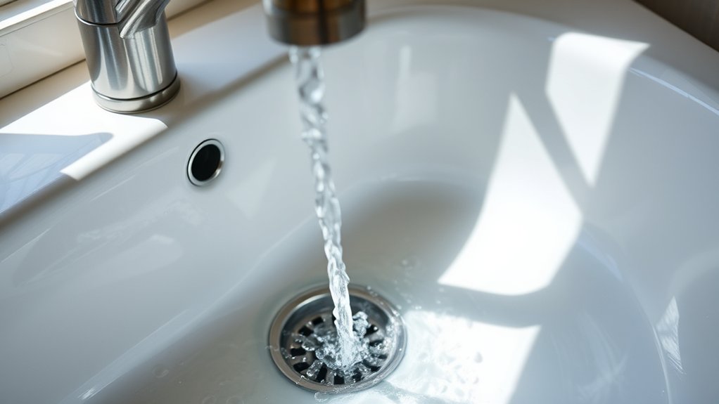 flush drain with hot water