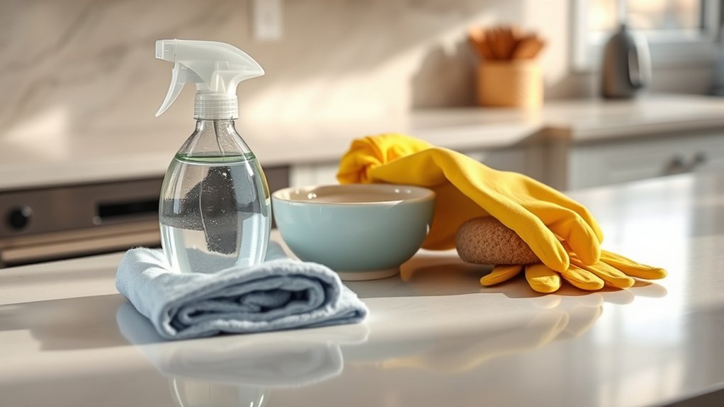 gather supplies before cleaning