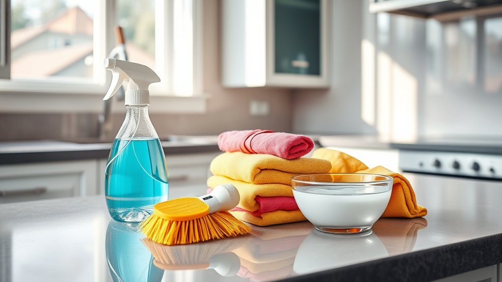 gather supplies for cleaning