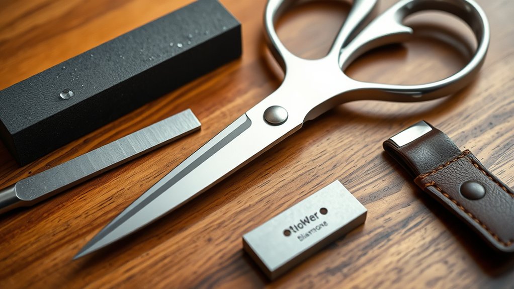 gather tools and inspect blades
