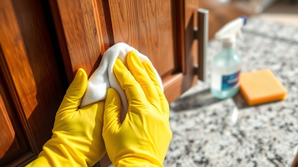 gentle routine cabinet cleaning