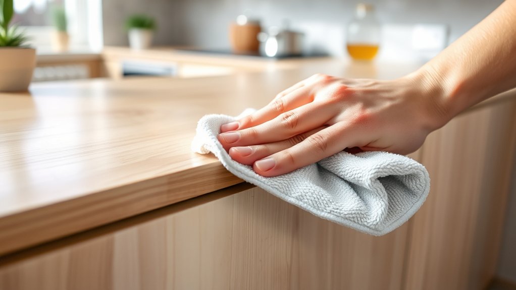 gentle wiping with clean cloth