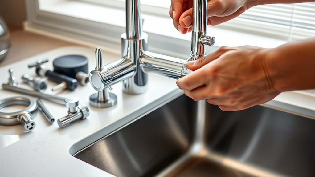 installing a kitchen faucet