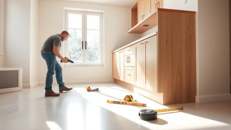 installing kitchen cabinets
