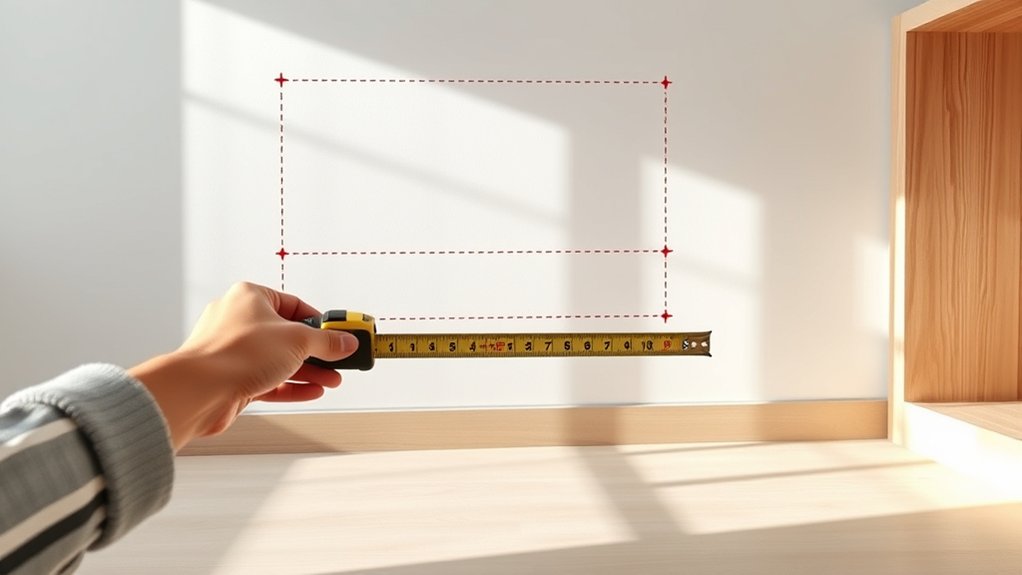 mark and measure cabinet positions
