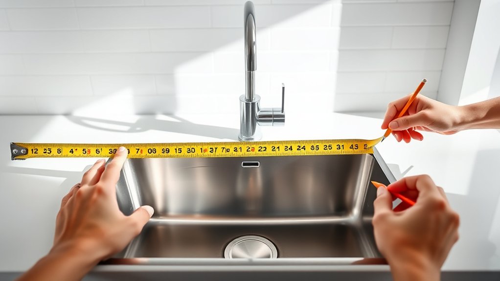 measuring kitchen sink dimensions