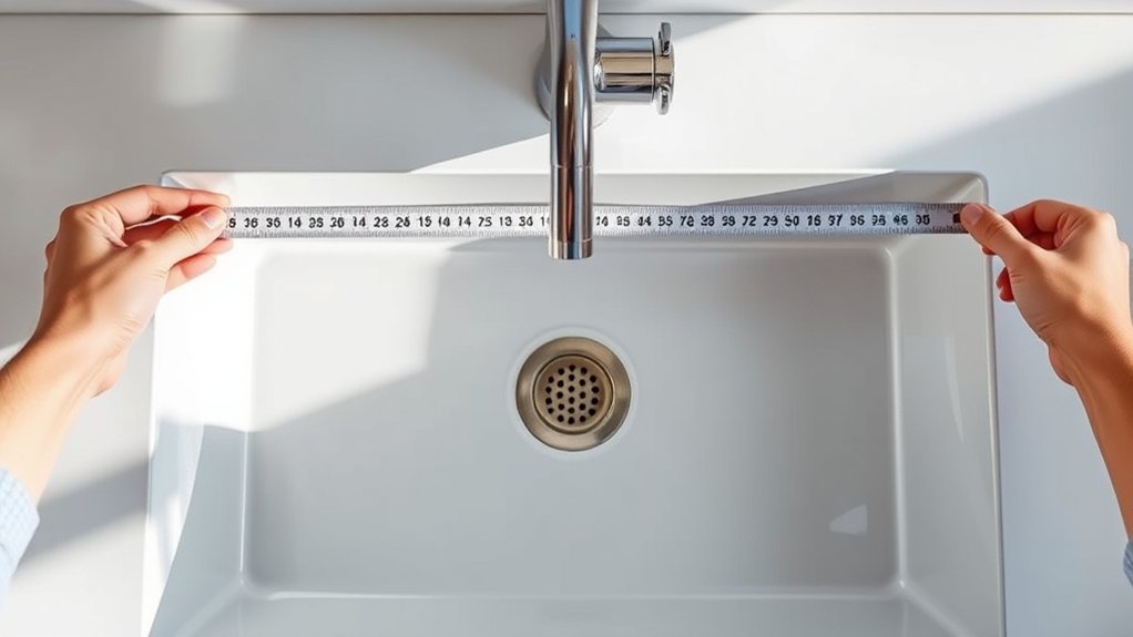measuring sink dimensions accurately