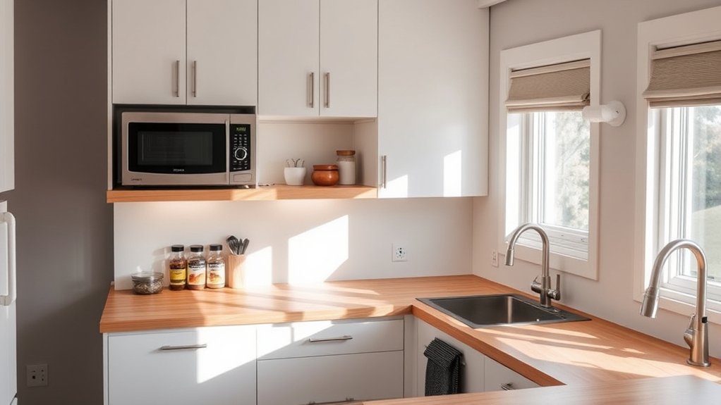 microwave placement in small kitchen