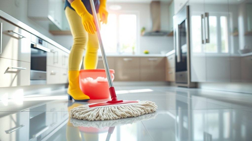 mop sweep clean dry