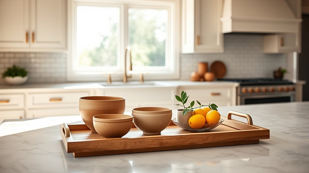 organize with bowls and trays