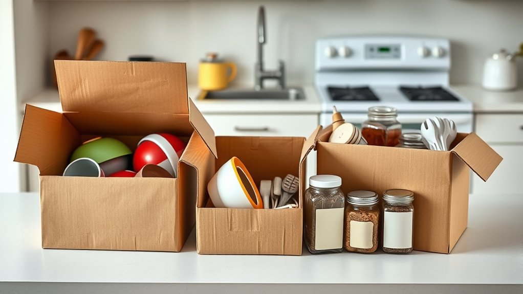 pack least used kitchen items first