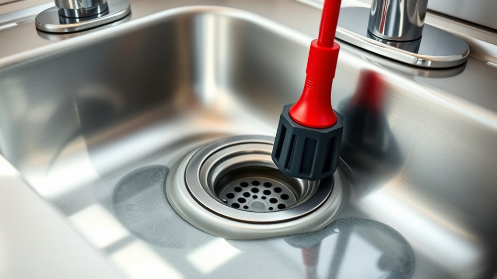 plunger clears sink clog