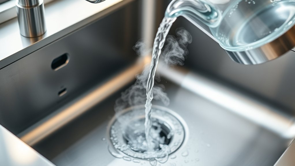pour hot water gradually