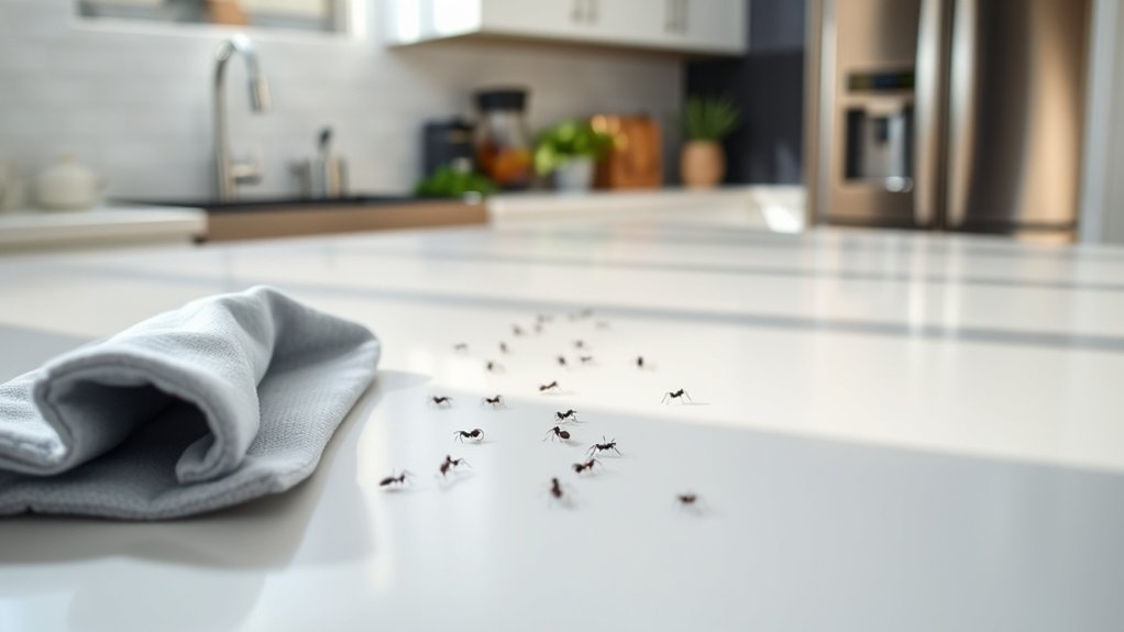 remove ants and residue