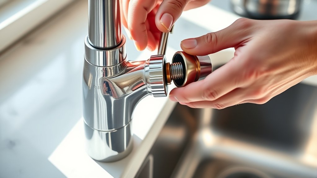 remove faucet handle carefully