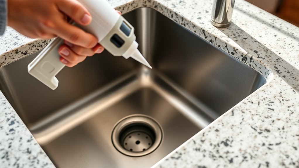 seal sink to countertop
