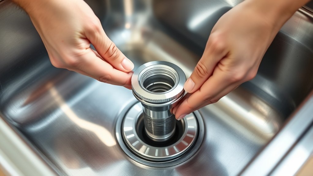 securely install sink drain