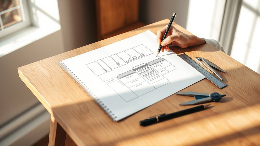 simple kitchen drawing guide