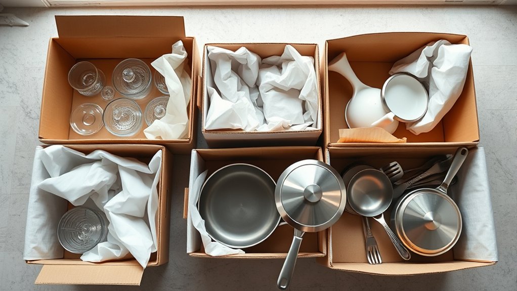 sort fragile kitchen items carefully