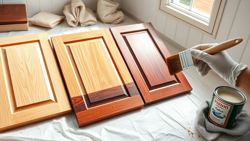 stain cabinets in five
