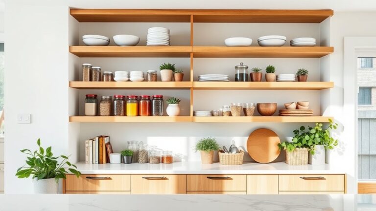 stylish open shelf organization