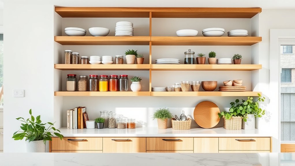 stylish open shelf organization