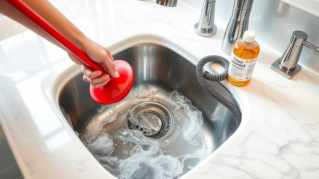 unclog kitchen sink easily
