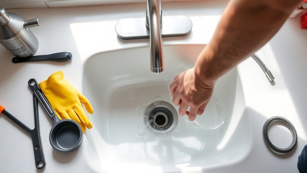 unclog kitchen sink easily