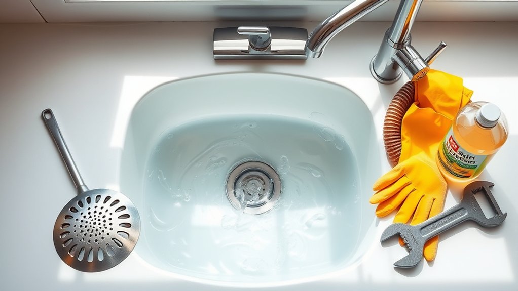 unclog kitchen sink easily