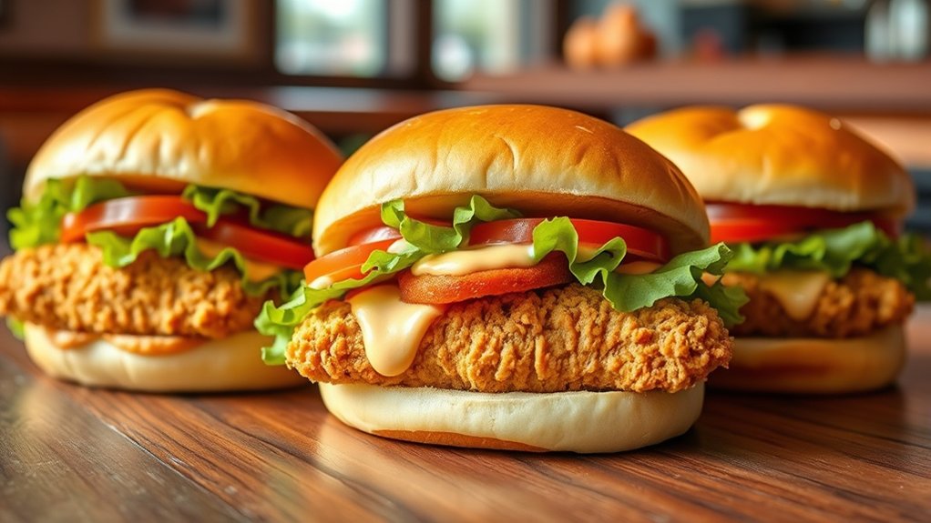 variety of flavorful chicken sandwiches
