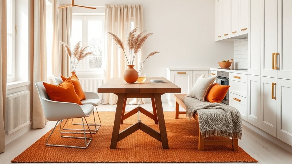 warm textiles and accents