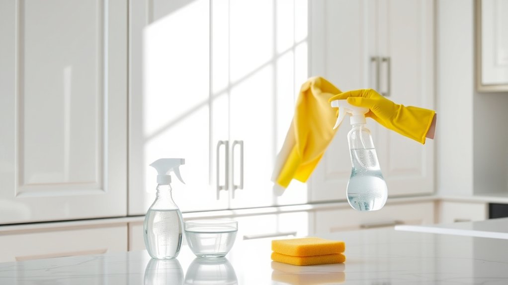 white cabinet cleaning steps