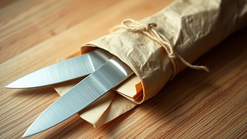 wrap knives securely safely