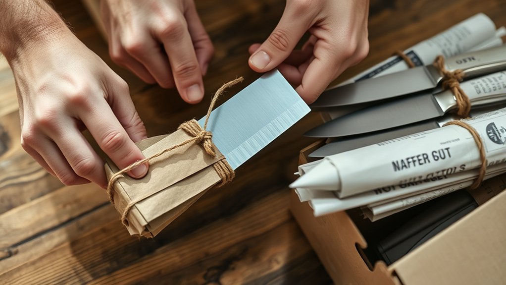 wrap knives securely safely
